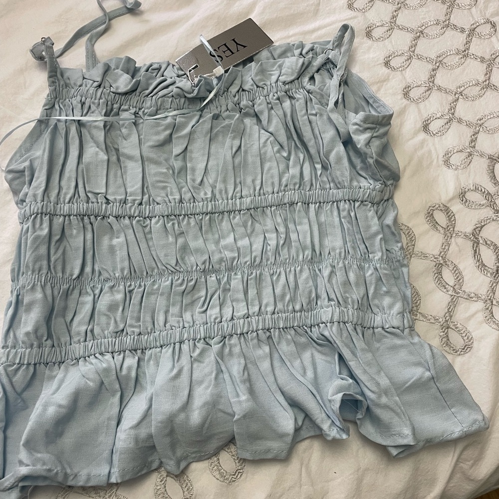 Blue Ruched Women's Top